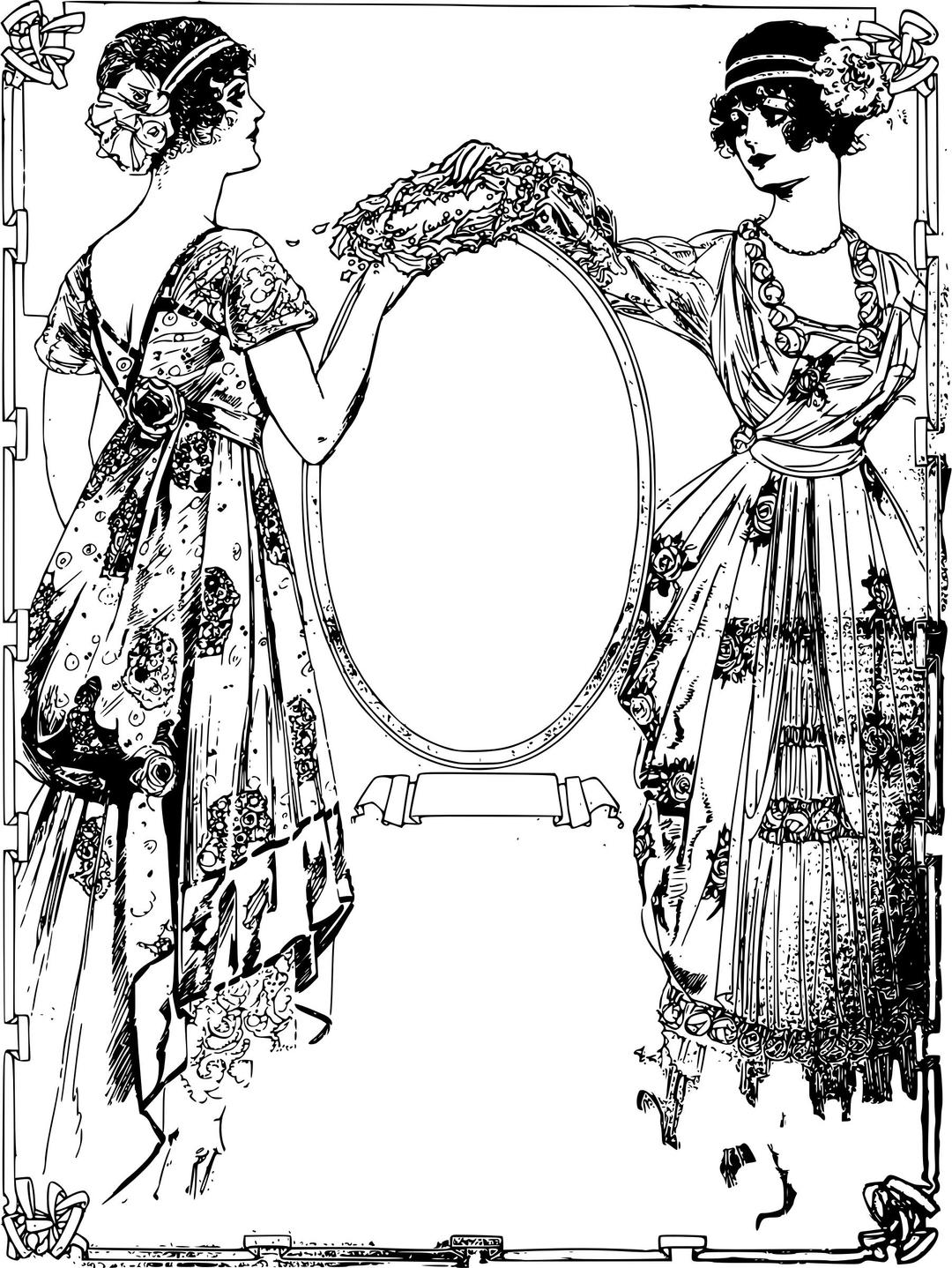 Two Ladies Frame png transparent