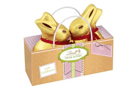 Two Lindt Easter Bunnies png transparent