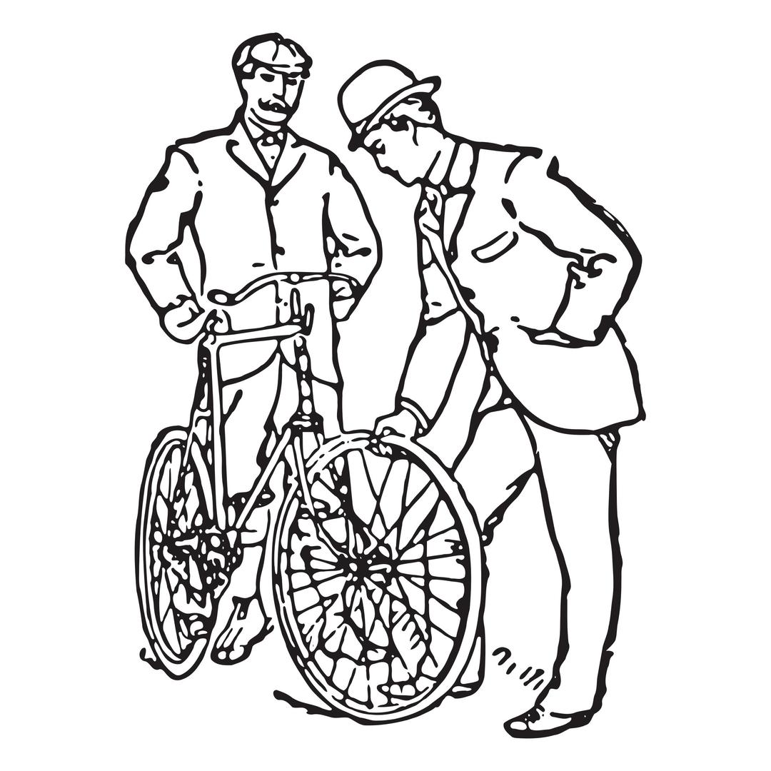 Two Men and a Bicycle png transparent