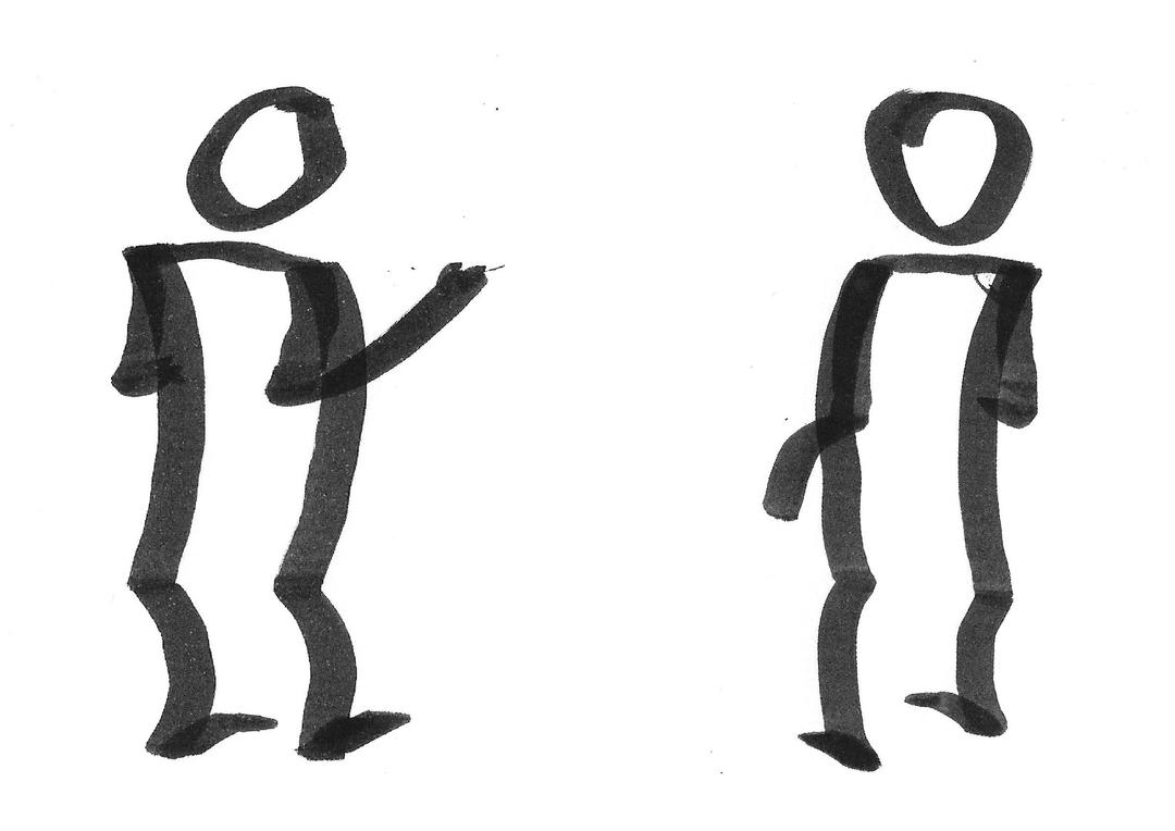 Two people looking at third point in background png transparent