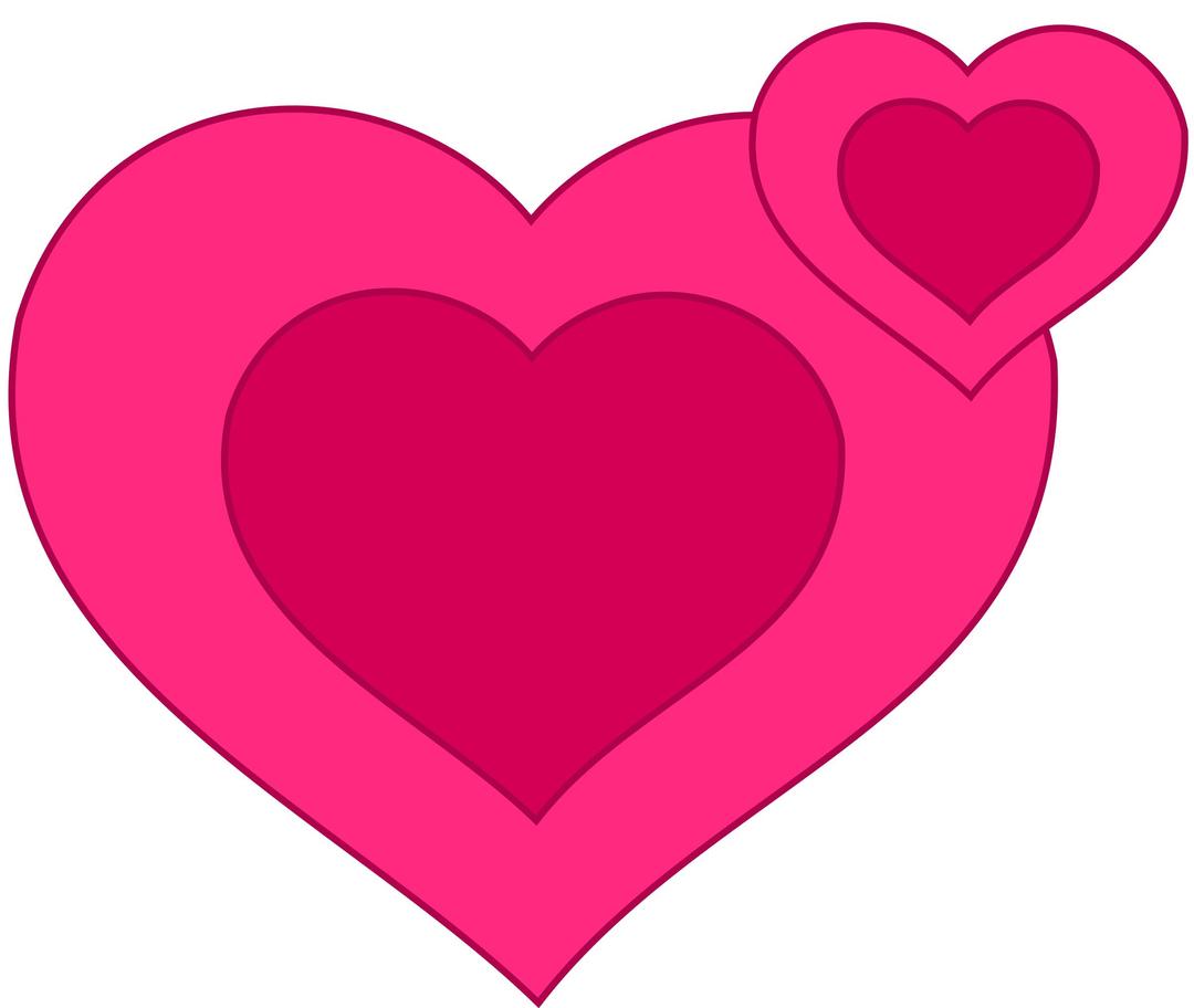Two Pink Hearts Together png transparent
