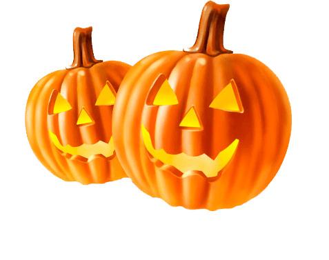 Two Pumpkins Halloween png transparent
