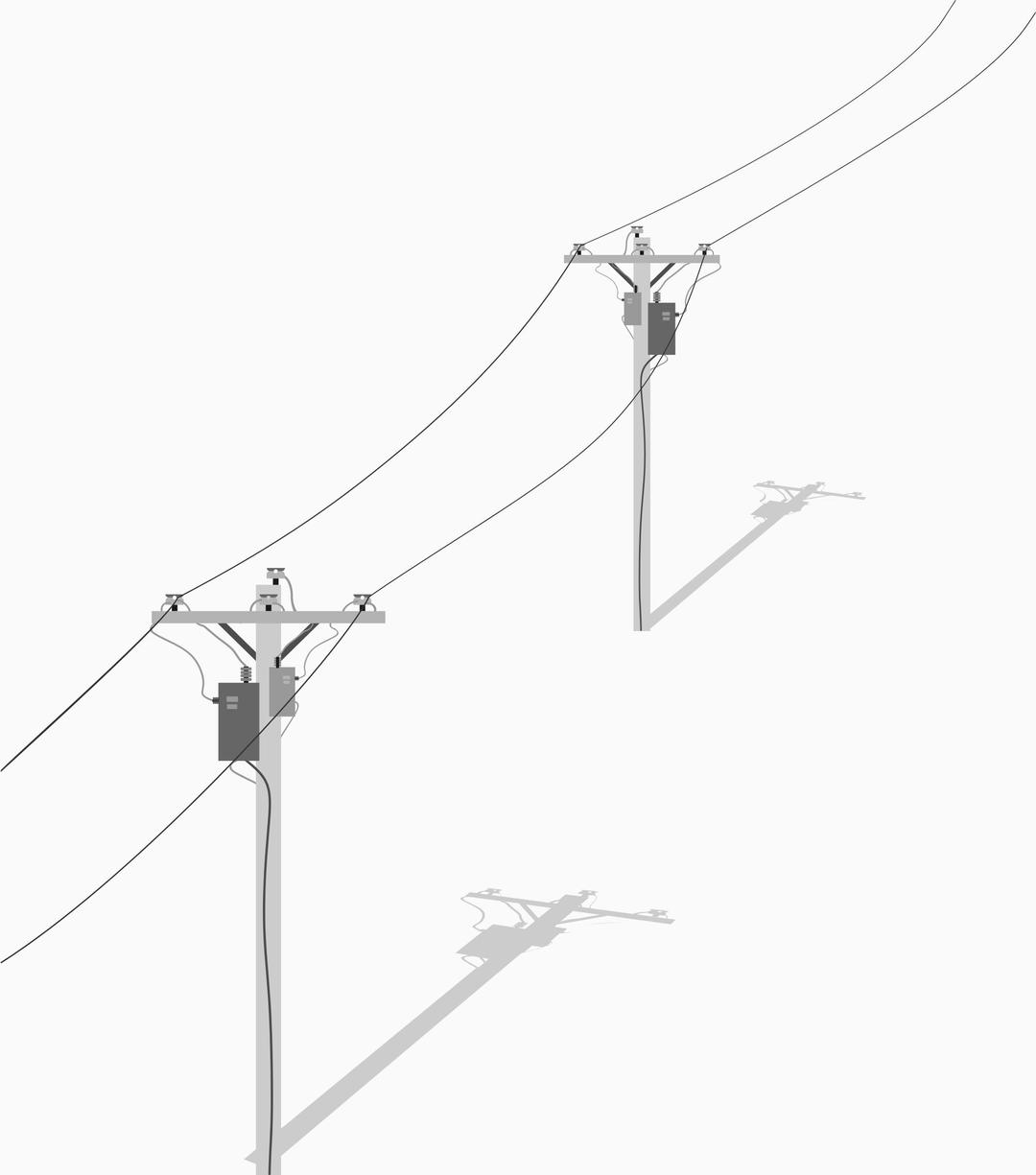 Two Telephone - Utility Poles With Wires png transparent