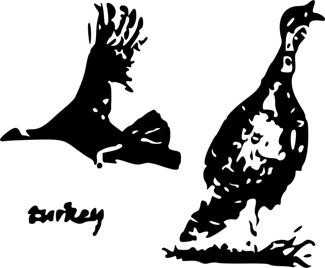 Two Turkey Bird Stencil png transparent