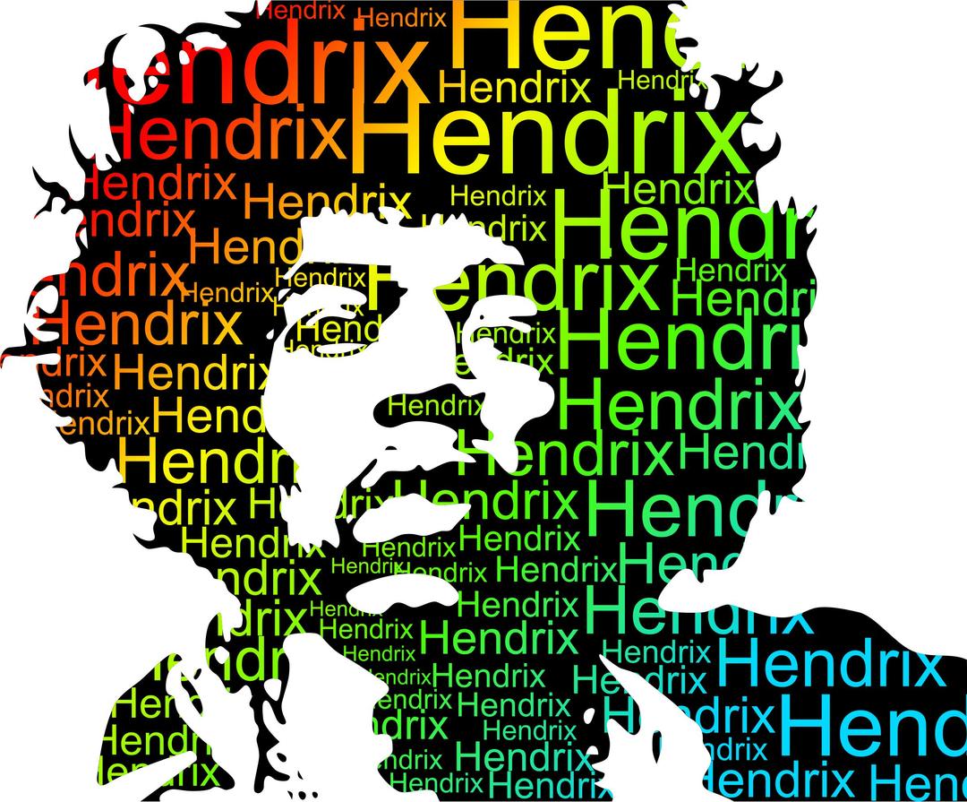 Typed Color Hendrix Portrait png transparent