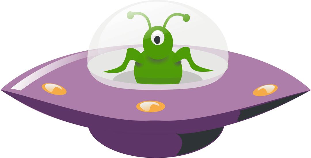 UFO in cartoon style png transparent