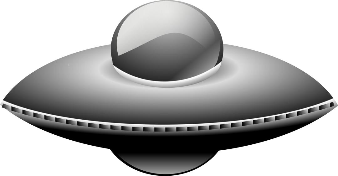 Ufo in metalic style png transparent