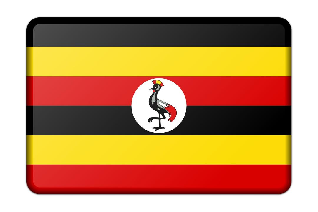 Uganda flag (bevelled) png transparent