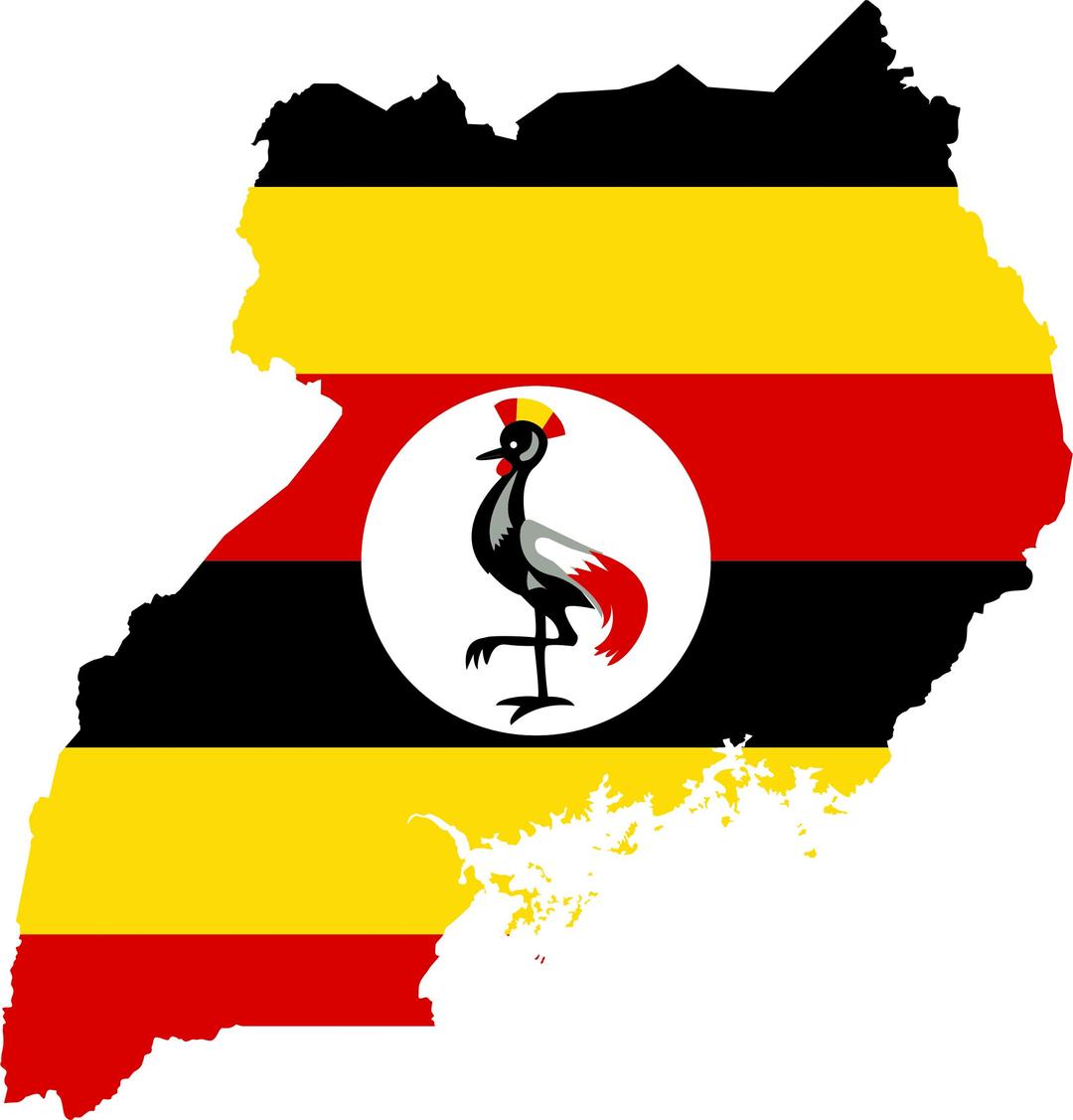 Uganda Flag Map png transparent