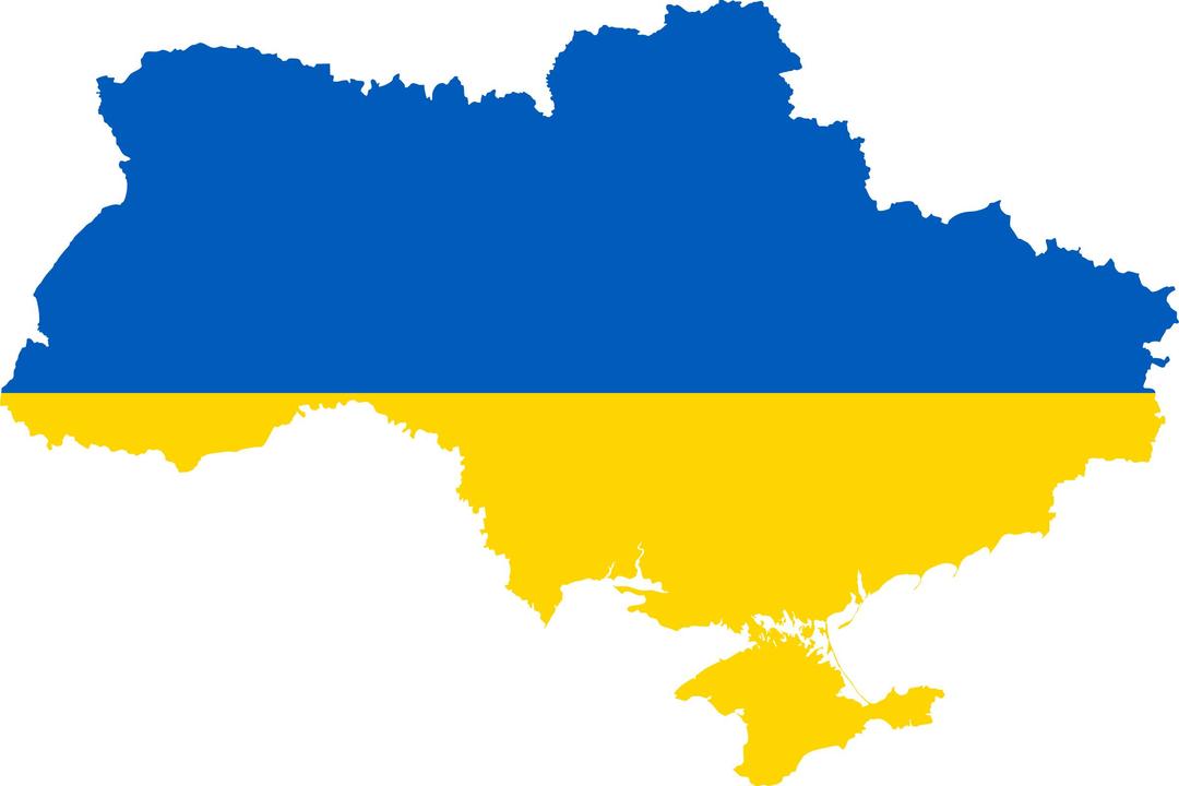Ukraine Flag Map png transparent