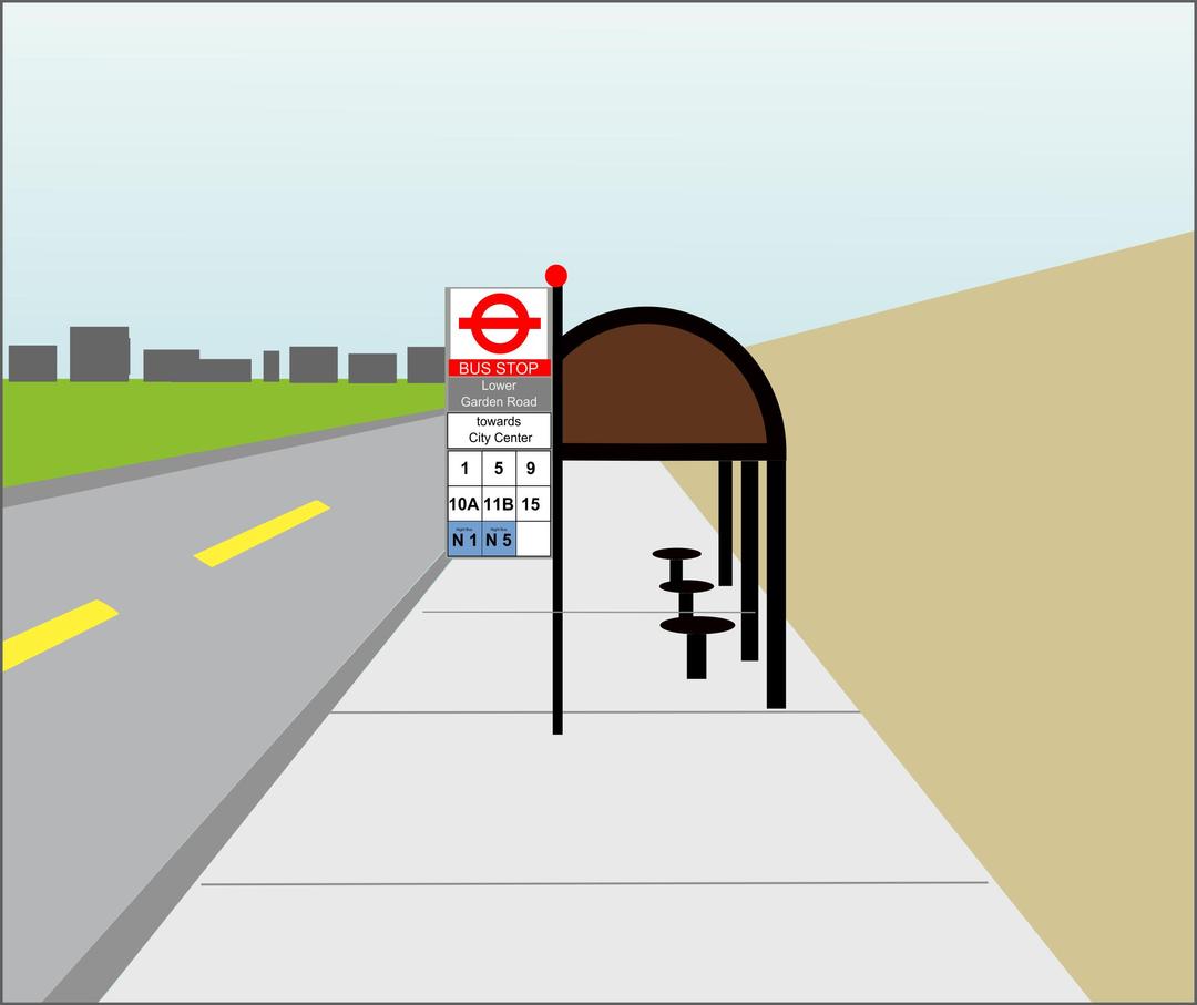 UK-style bus stop png transparent