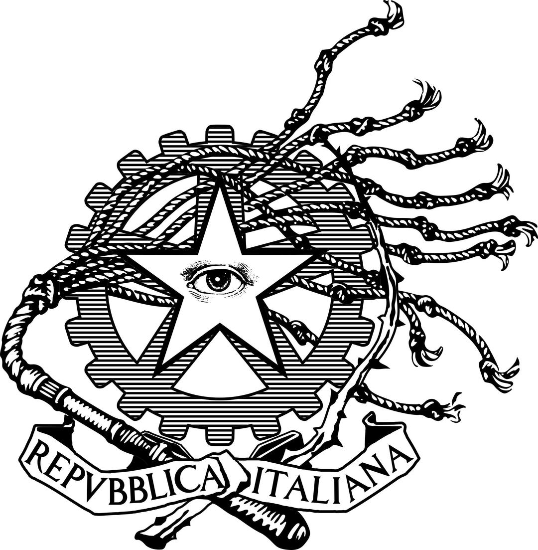 Una versione distopica dell'emblema della Repubblica Italiana png transparent