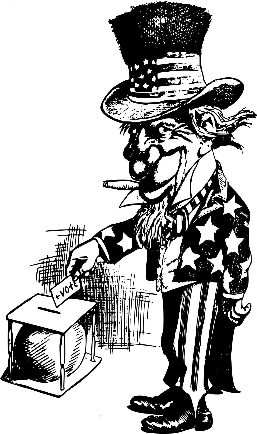Uncle Sam Smokes and Votes png transparent