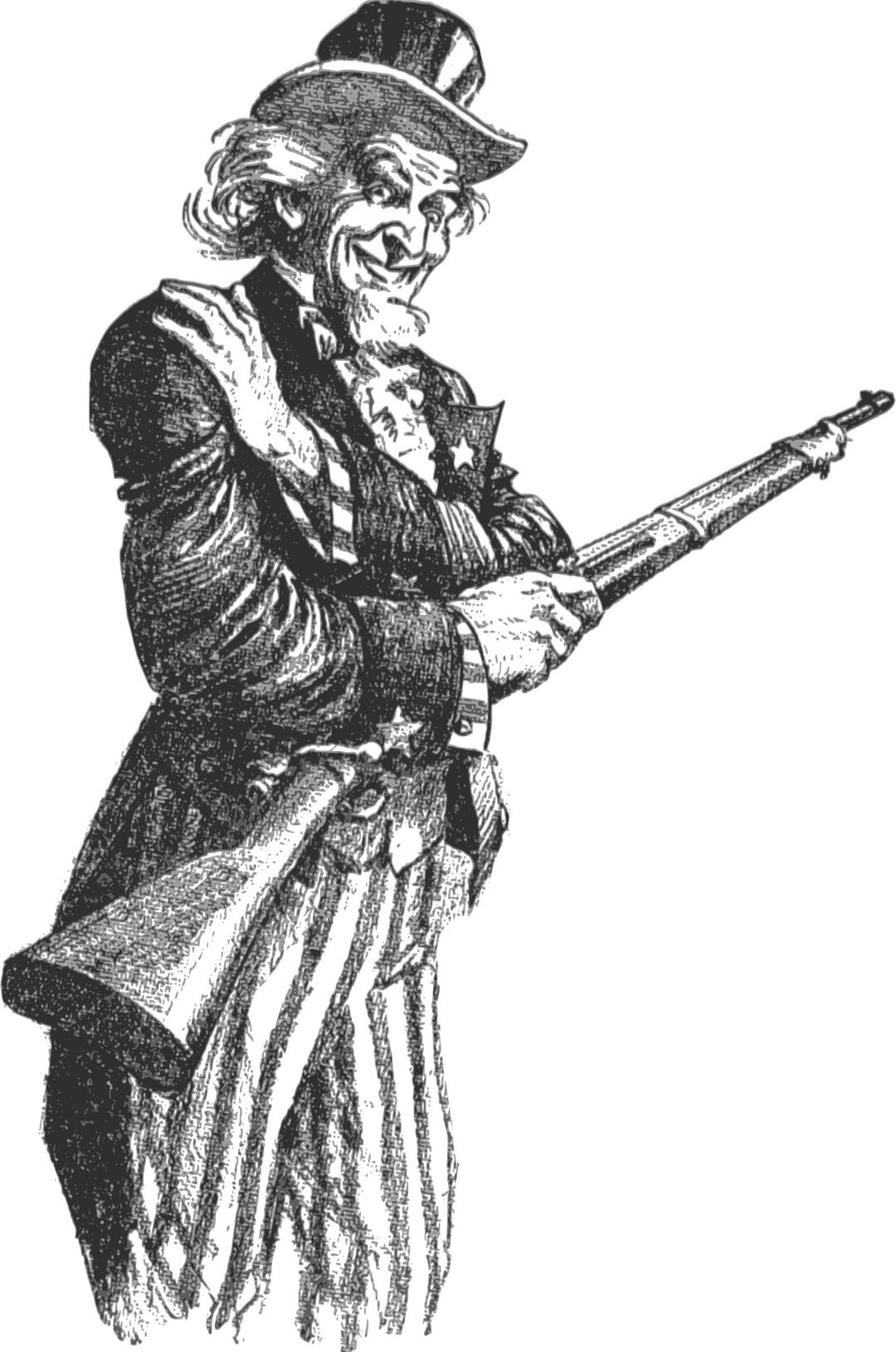 Uncle Sam with a Gun png transparent