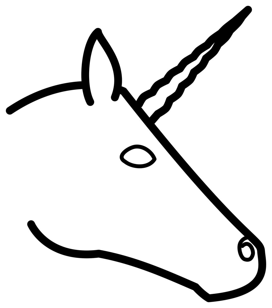 Unicorn head profile png transparent