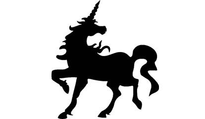 Unicorn Silhouette Looking Back png transparent
