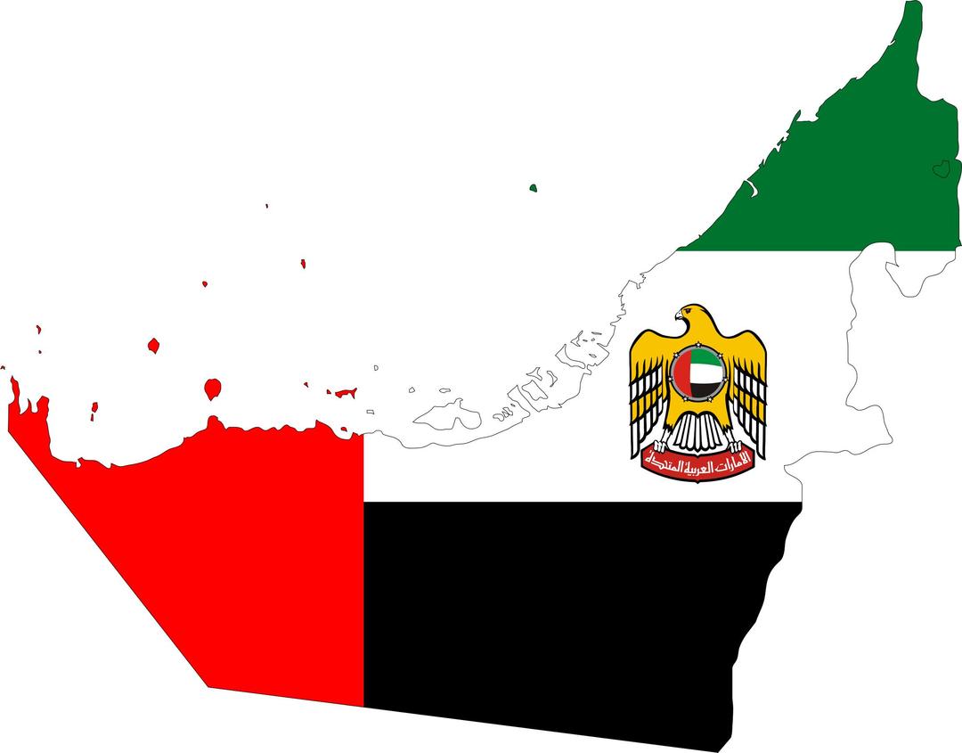 United Arab Emirates Map Flag With Stroke With Emblem png transparent