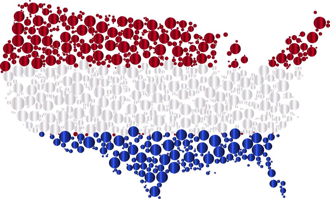United States Flag Map Circles Enhanced png transparent