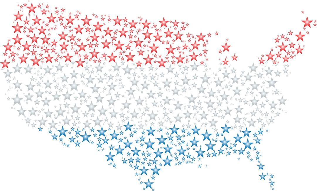 United States Map Flag Stars Enhanced png transparent