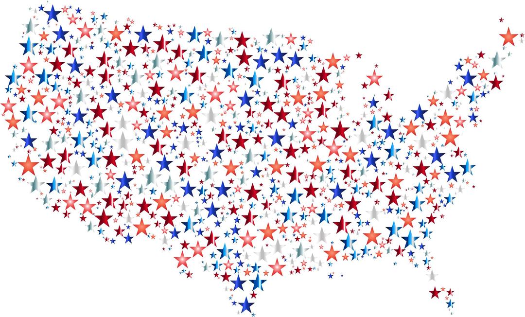 United States Map Prismatic Stars 4 png transparent