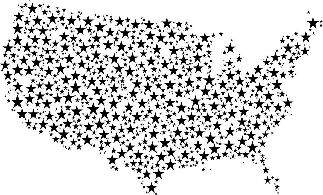 United States Map Stars png transparent