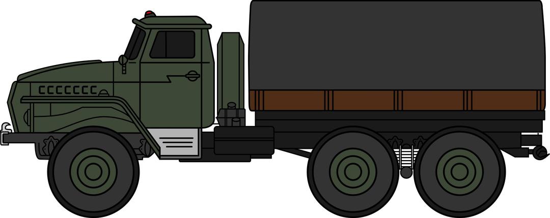 Ural-4320 military truck (coloured) png transparent