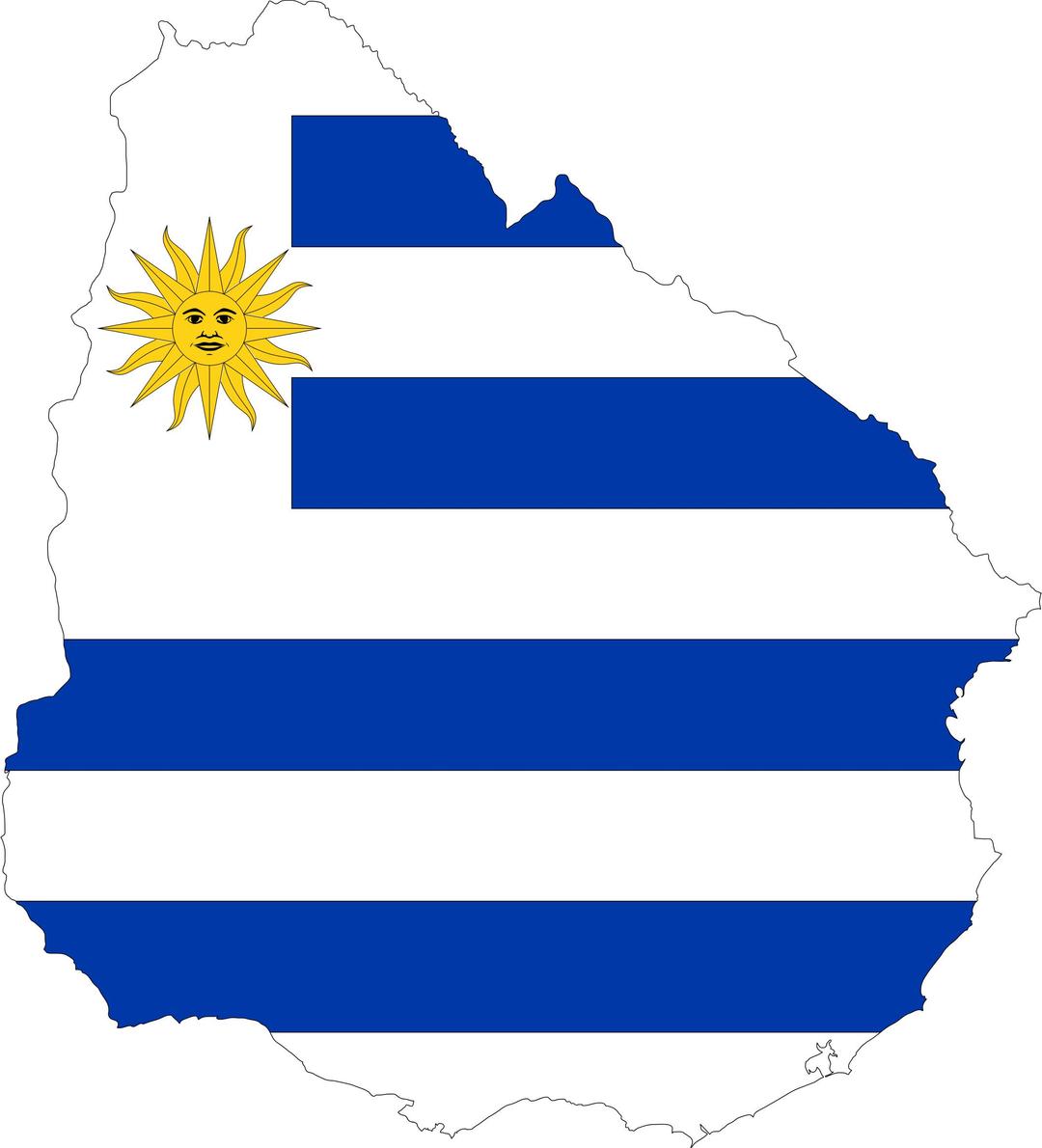 Uruguay Map Flag png transparent