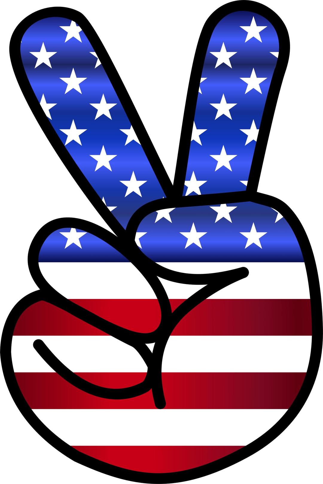US Flag Peace Hand Sign png transparent