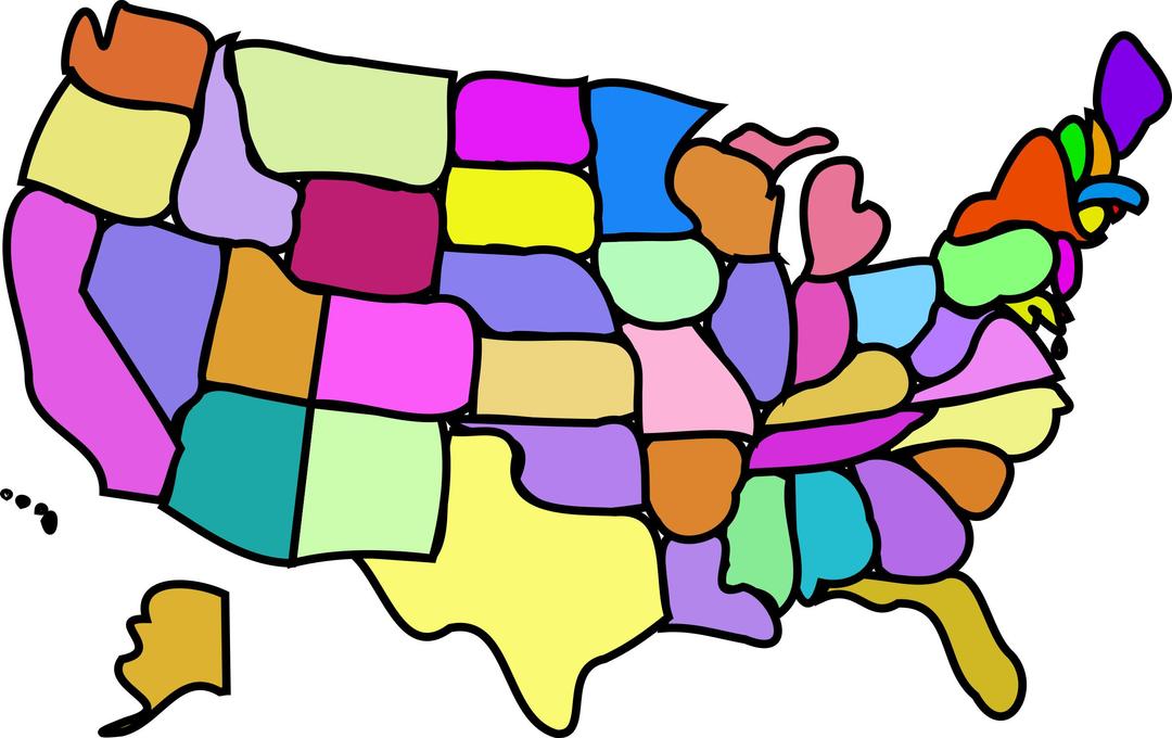 U.S. Map, Cartoony png transparent