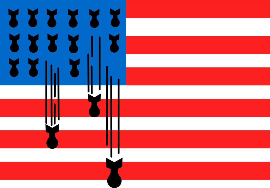 USA flag bombs png transparent