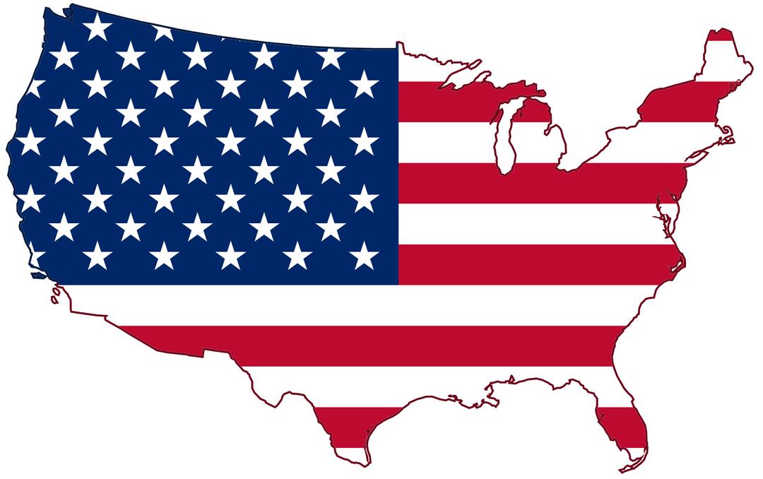 Usa Flag Map png transparent