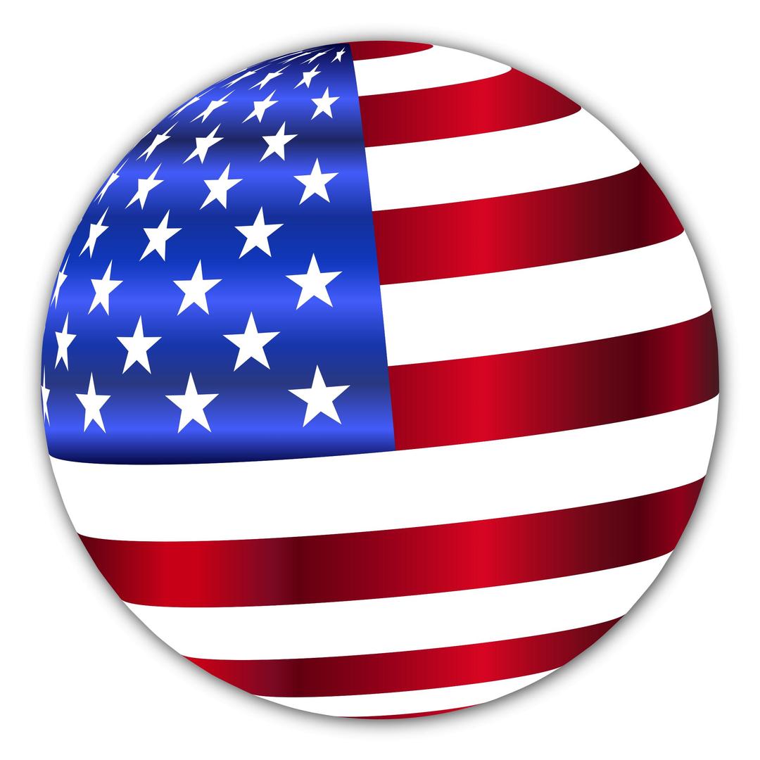 USA Flag Sphere Enhanced With Drop Shadow png transparent