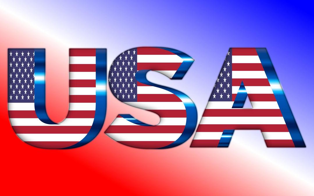 USA Flag Typography png transparent