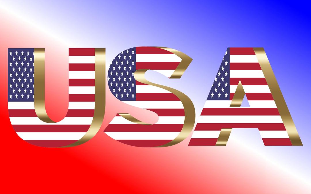 USA Flag Typography Copper png transparent