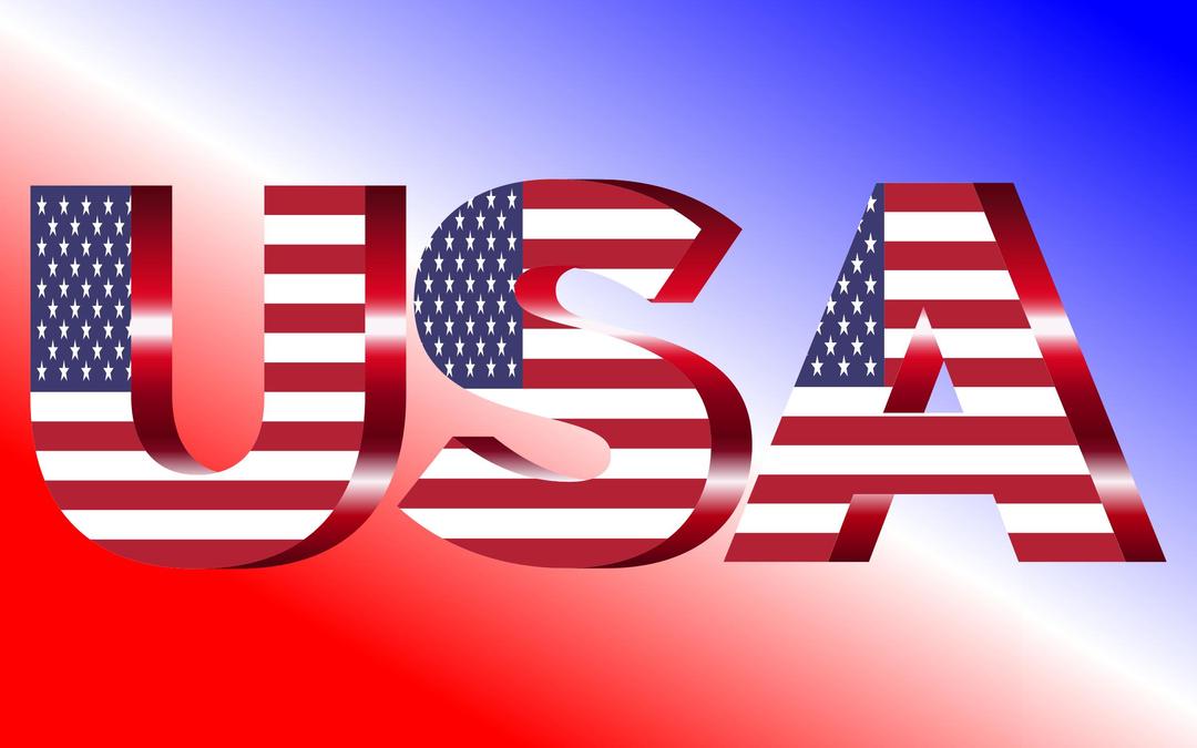 USA Flag Typography Crimson png transparent