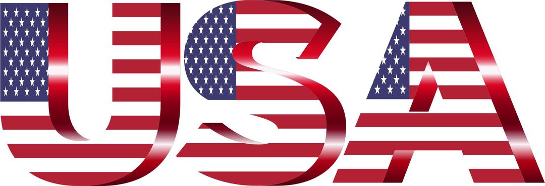 USA Flag Typography Crimson No Background png transparent
