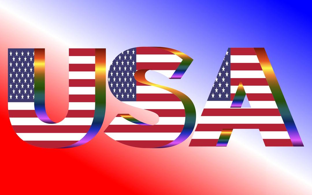 USA Flag Typography Prismatic png transparent