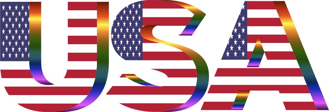 USA Flag Typography Prismatic No Background png transparent