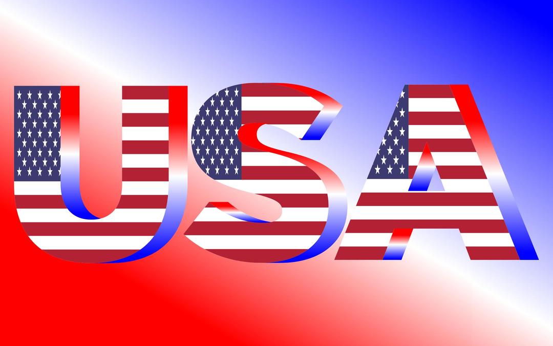 USA Flag Typography Red White And Blue png transparent