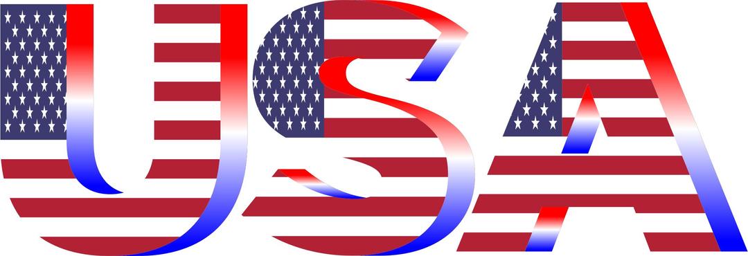 USA Flag Typography Red White And Blue No Background png transparent