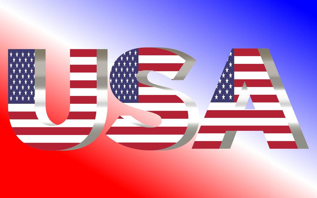 USA Flag Typography Shiny Pearl png transparent