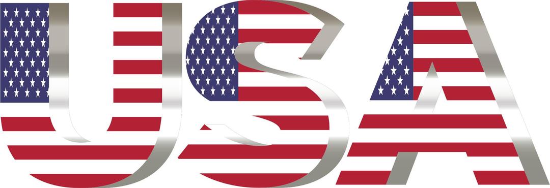 USA Flag Typography Shiny Pearl No Background png transparent