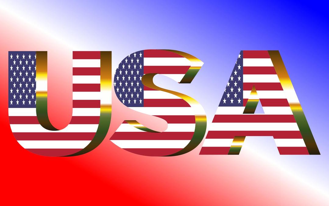 USA Flag Typography Sun Glare png transparent