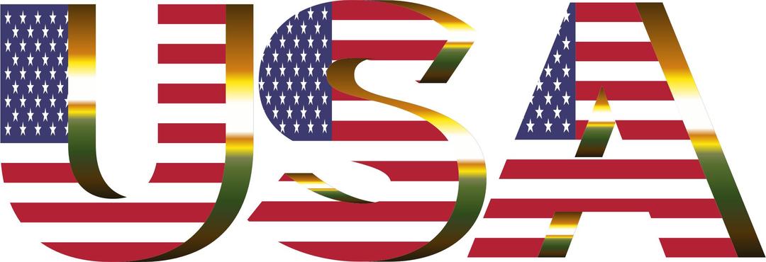USA Flag Typography Sun Glare No Background png transparent