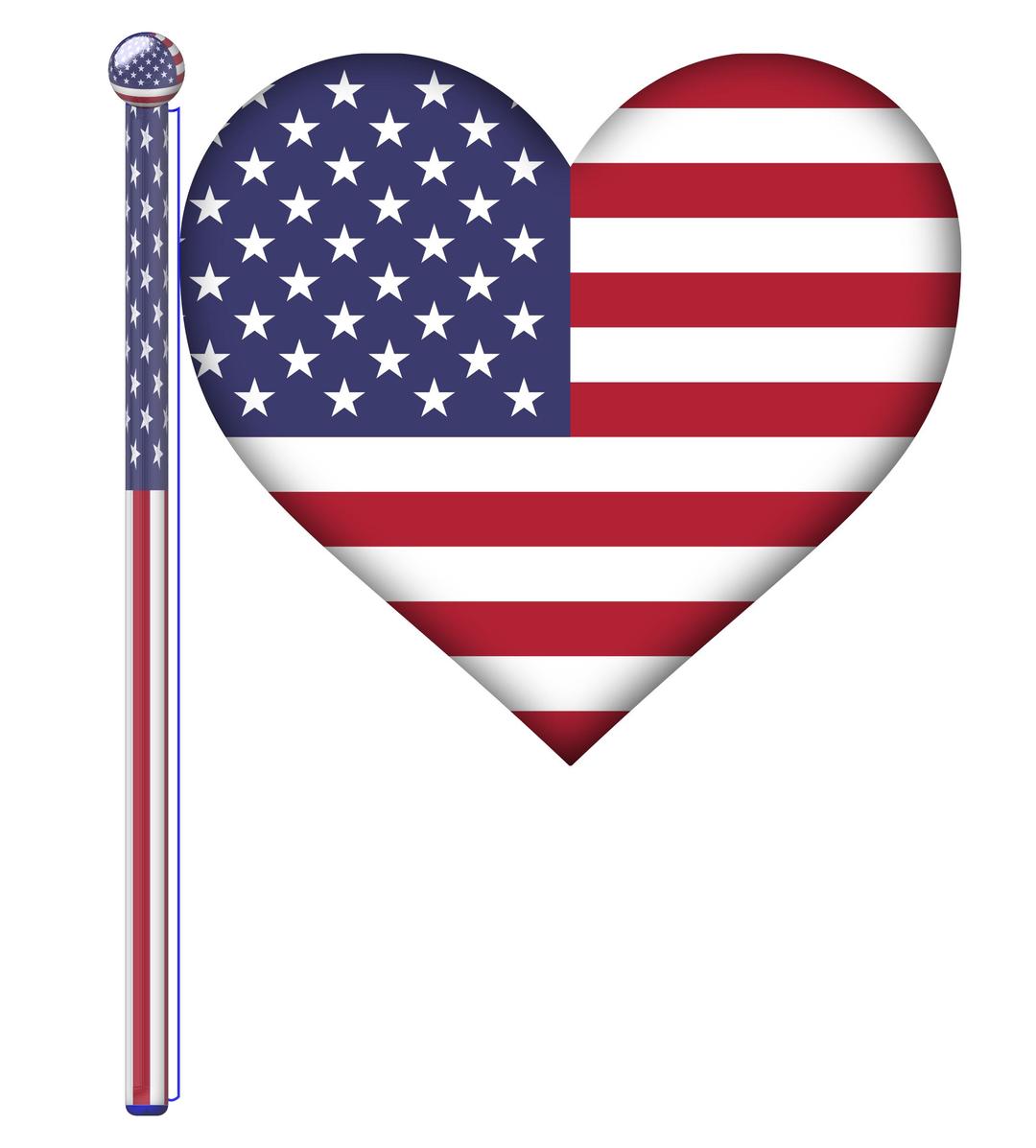 USA Heart Flag png transparent