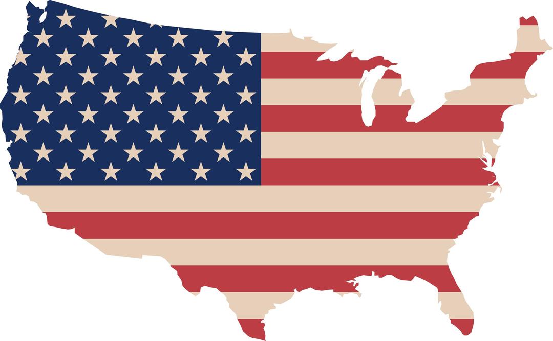 USA map and flag png transparent