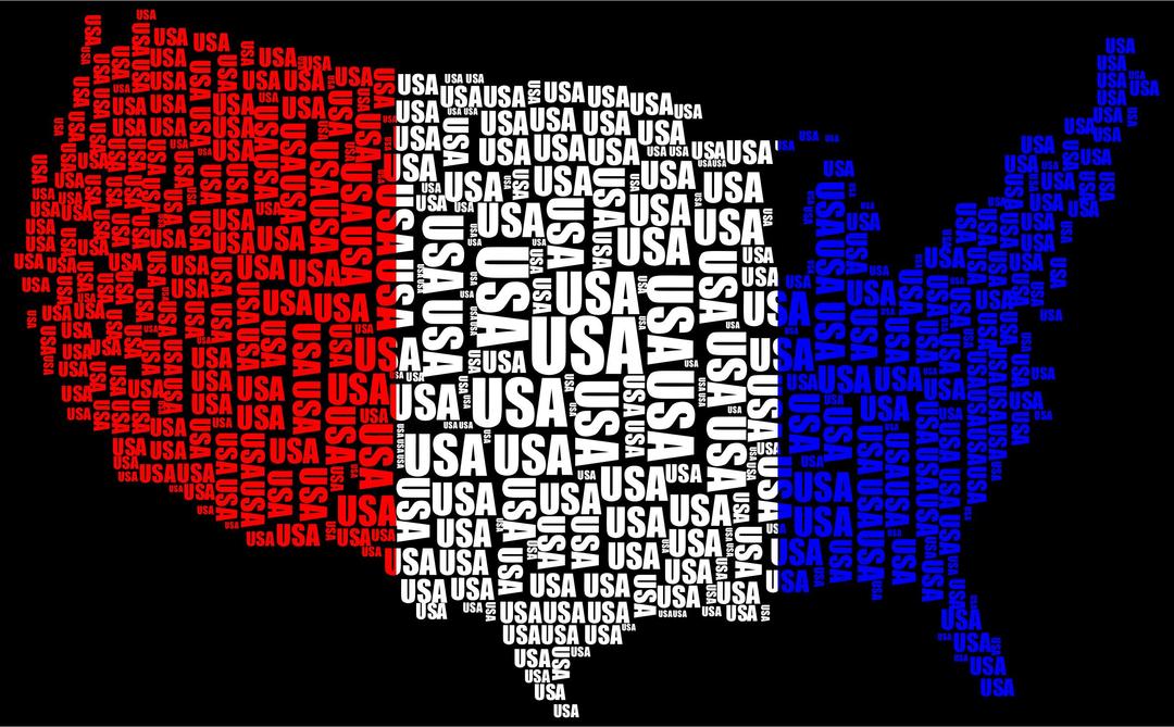 USA Word Cloud Red White Blue png transparent