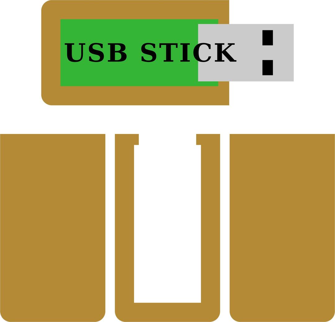 USB Stick, original size for own wooden casing png transparent