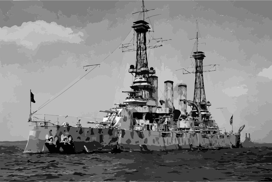 USS New Jersey (BB-16) in camouflage coat, 1918 edit png transparent
