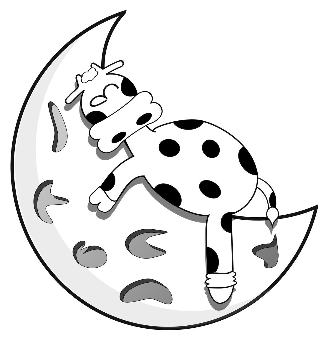Vaca en la luna png transparent